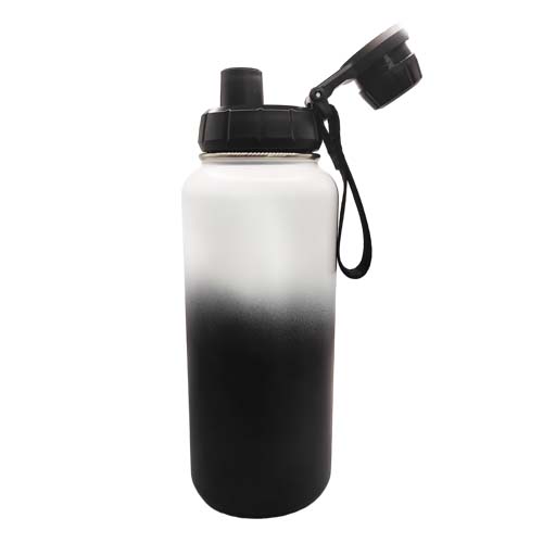 Botella 32oz con degradado (Blanco – Negro) Acero inoxidable 304 (Grabado Láser)