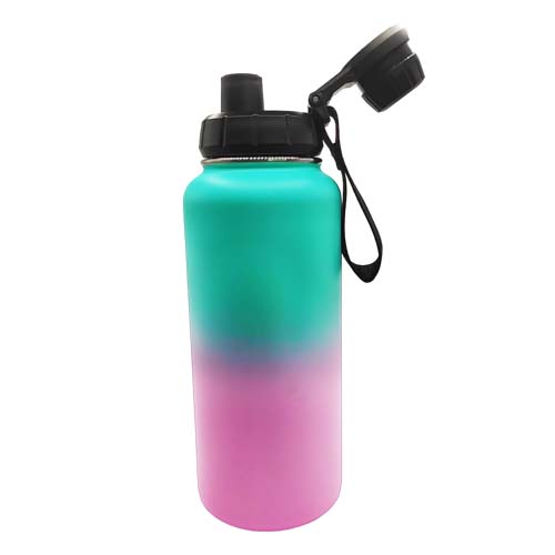 Botella 32oz con degradado (Menta – Rosa) Acero inoxidable 304 (Grabado Láser)