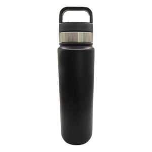 Botella 700ml térmica Negro con tapa Acero inoxidable 304 (Grabado Láser)