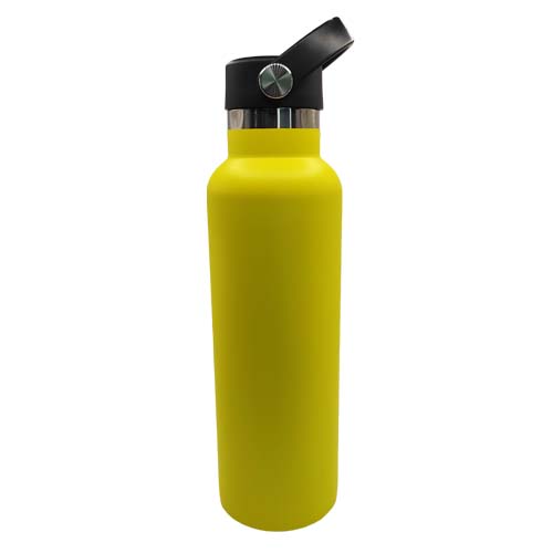 Botella 600ml térmica Amarillo Limón de acero inoxidable 304 (Grabado Láser)