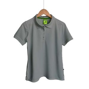 Camiseta tipo Polo tela Piqué 100% poliéster para Dama – Gris Oxfor