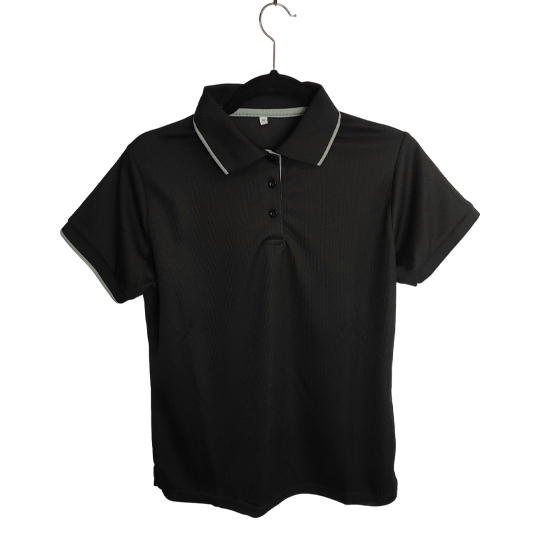 Camiseta tipo Polo tela Waffit 100% poliéster para Caballero – Negro