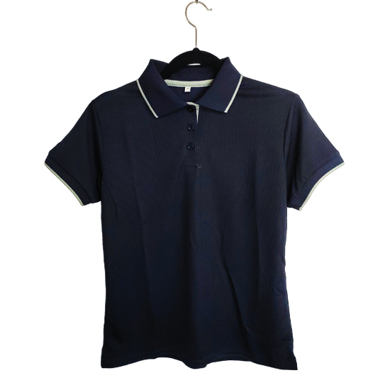 Camiseta tipo Polo tela Waffit 100% poliéster para Dama – Azul Oscuro