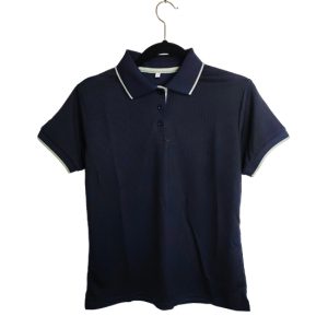 Camiseta tipo Polo tela Waffit 100% poliéster para Caballero – Azul Oscuro