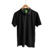 Camiseta tipo Polo tela Piqué 100% poliéster para Caballero – Negro