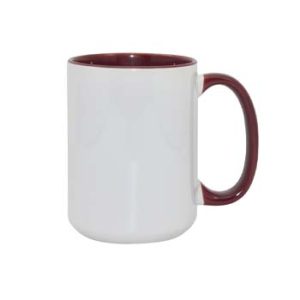 Taza de 15 oz – con fondo y agarradera marrón.