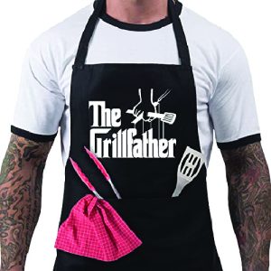 DELANTAL NEGRO ARMY PARRILLERO CON BOLSA