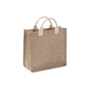 BOLSO DE LINO CAFE 32X30X20CM