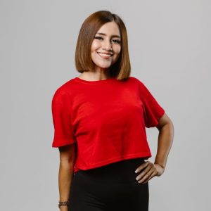 BLUSA CROP TOP MRTSHIRT ROJA