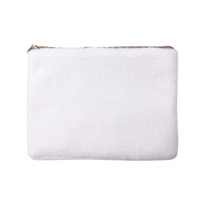Cartuchera Afelpada Rectángular 16x23cm (Rosado-Blanco)