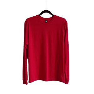 Camiseta de Algodón cuello redondo manga larga para Unisex – Rojo – Bones.