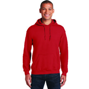 SUDADERA ROJA CERRADA CON GORRO GILDAN