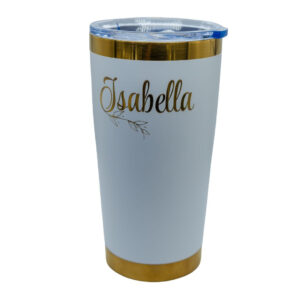 TUMBLER BLANCO-DORADO 20 ONZ GRAB LASER - 3617