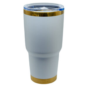 TUMBLER BLANCO-DORADO 30 ONZ GRAB LASER - 3622