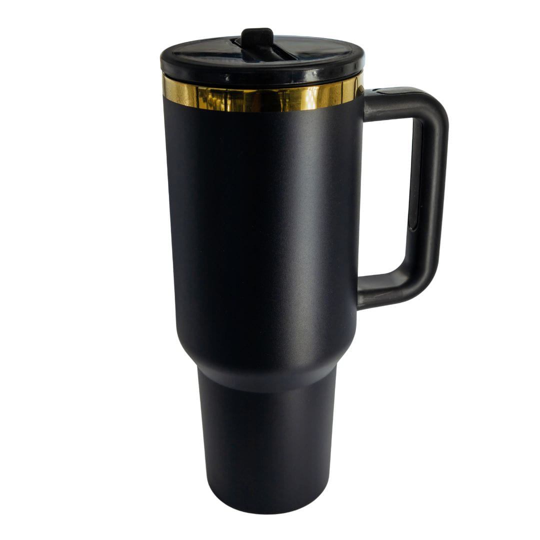 TUMBLERS NEGRO-DORADO 40 ONZ GRAB LASER - 3628