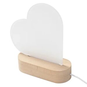 LAMPARA BLANCA CORAZON 15X15 BASE REDONDA- 3977