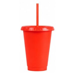 VASO PLASTICO ROJO CON PAJILA 16 ONZ X UNIDAD- 3993