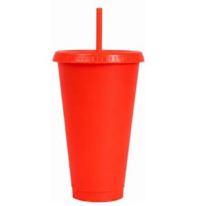 VASO PLASTICO ROJO CON PAJILA 24 ONZ X UNIDAD- 3998