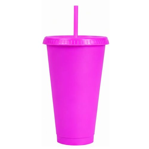 VASO PLASTICO MORADO CON PAJILA 24 ONZ X UNIDAD- 3999