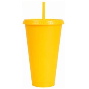 VASO PLASTICO AMARILLO CON PAJILA 24 ONZ X UNIDAD- 4000