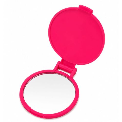 ESPEJO PLASTICO DE BOLSILLO 6X7CM - FUCSIA - 4088